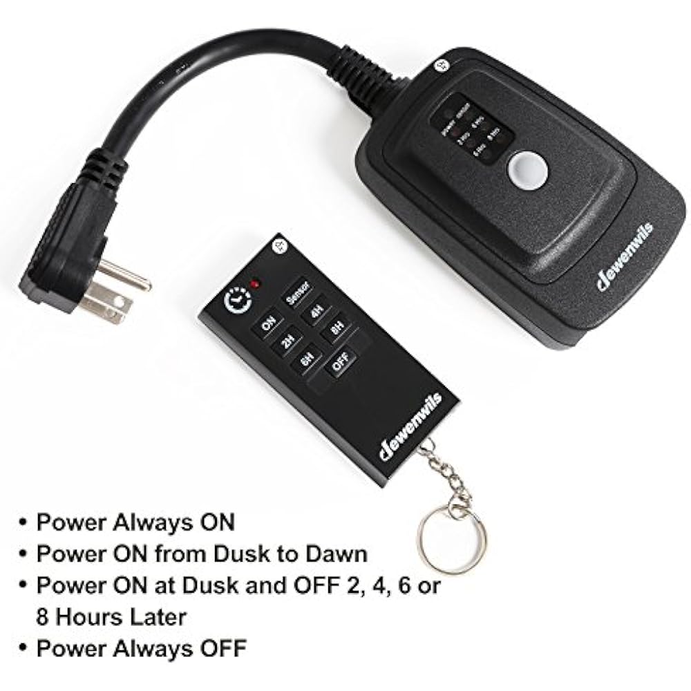 DEWENWILS Timers ODT12B Outdoor Light Sensor Timer, Heavy Duty