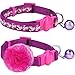 Blueberry Pet Pack of 2 Cat Collars, The Floral Power Stunning Plum Adjustable Breakaway Cat Collar with Bell & Detachable Flower, Neck 9