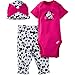Gerber Baby-Girls Newborn 3 Piece Bodysuit Cap and Legging Set, Dog, 0-3 Months