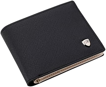 JUMENG Retro Cowhide Leather Smart Bluetooth Anti-theft/lost Men's Bifold Wallet for Gift (Black -pu)