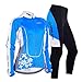 sponeed Women's Cycle Jersey Bike Clothing Gel Padded Long Sleeve Mysteriousness Size S US Blue