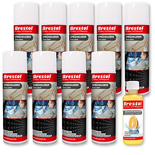 SPRÜHKLEBER 9x 500 ml extra stark + 1x 300 ml Orangenreiniger (7553.91) Klebstoff Kleber Sprühleim Sprühkleber Klebspray…