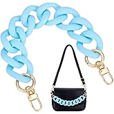 PH PandaHall 11.5 inch Short Bag Chain Strap, Blue Linking Ring Purse Handle Acrylic Handbag Straps Bag Charm Chain Chunky Purse Extender with Golden Buckles for Summer Bags Purse Underarm Bags