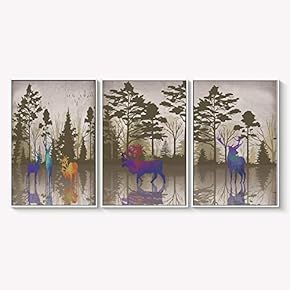 Framed Canvas Wall Art for Living Room, Bedroom Abstract Landscape Dream Place Canvas Prints for Home Decoration Ready to Hanging - 16"x24"x3 Panels