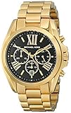 Michael Kors Goldtone Plated Stainless Steel Bradshaw Watch with Black Dial