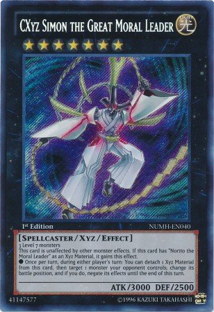 Yu-Gi-Oh! - CXyz Simon the Great Moral Leader (NUMH-EN040) - Number Hunters - 1st Edition - Secret Rare