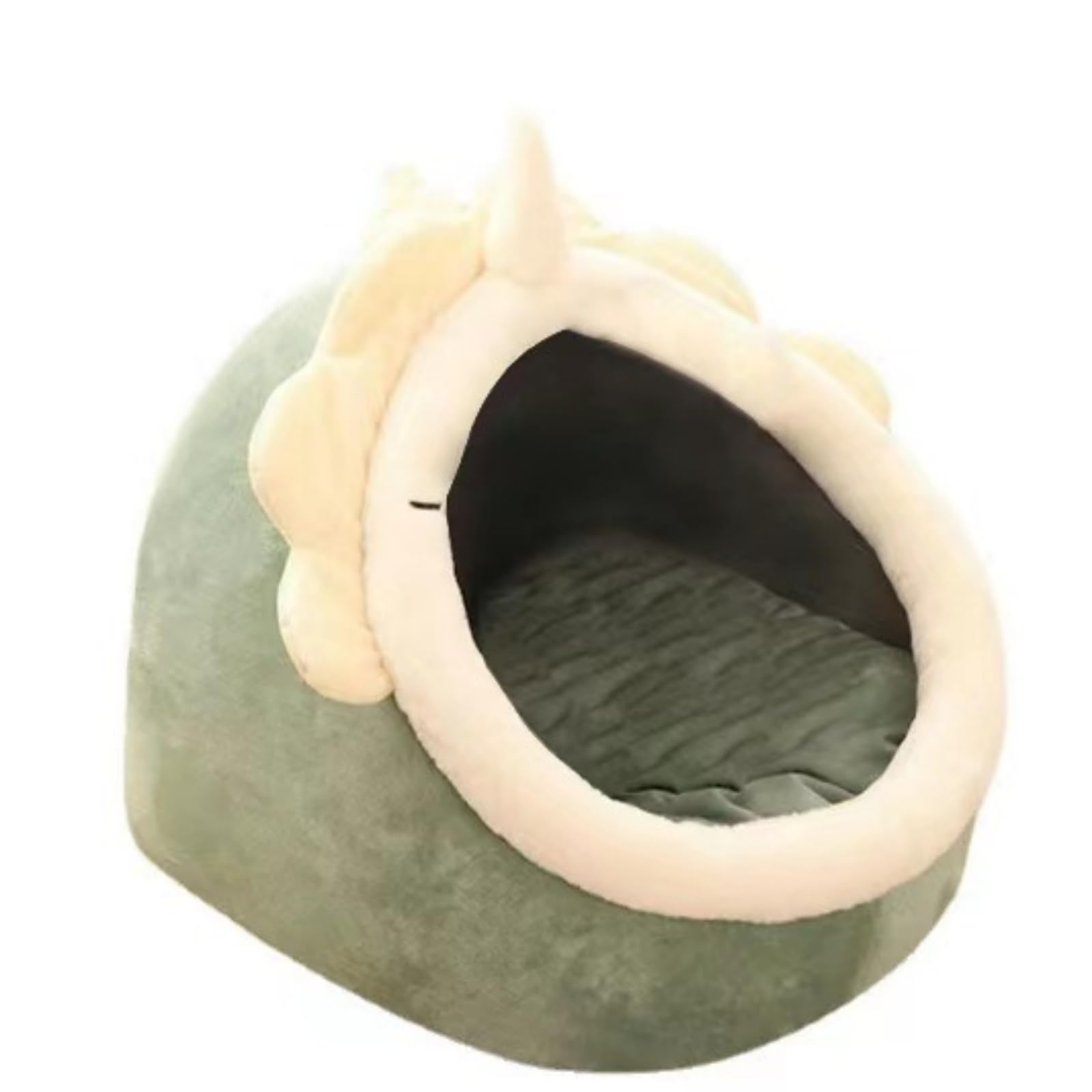 Cat Beds for Indoor Cats, Dinosaur Cat Cave with Semi-Enclosed Design & Removable Cushion, 40x38x34cm Cozy Pet House Bed for Cats and Small Dogs