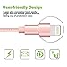 iPhone Cable - Aonsen 3Pack 10FT Extra Long Nylon Braided Charging Cord Charger, Lightning to USB Cable for iPhone 7, 7 Plus, SE, 6s, 6, 6 +, 5, 5s, iPad Air / Mini, iPod (Rose)