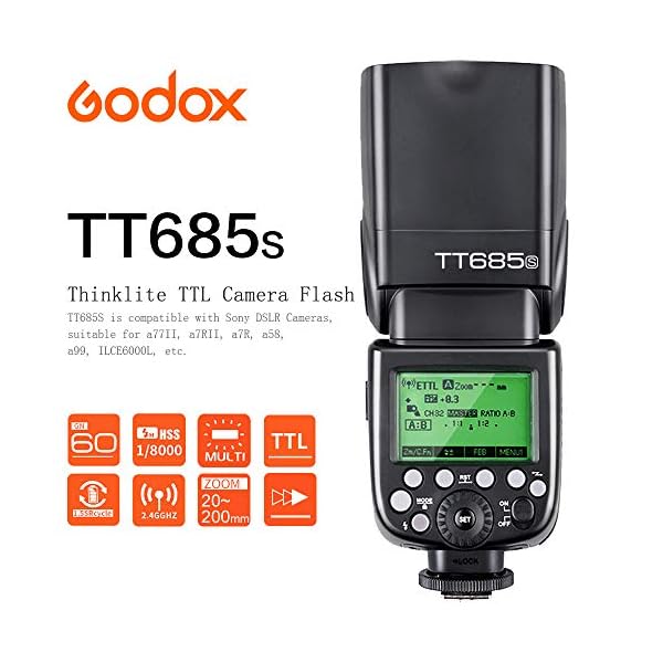 GODOX TT685-S TTL Speedlite Blitz mit X2T-S Trigger HSS 1/8000s GN60 TTL Blitzlicht Kamera Speedlite für Sony Kamera – Bild 3