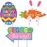 Amscan 199978 Easter Sidewalk Signs, Assorted Sizes, Multicolored