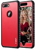 ULAK iPhone 8 Plus Case, Slim Shock-Absorption Bumper Cover with Front and Back Protection Durable Anti-Slip Premium Hybrid Protective Case Grip Cover for iPhone 8 Plus 5.5 inch, Red