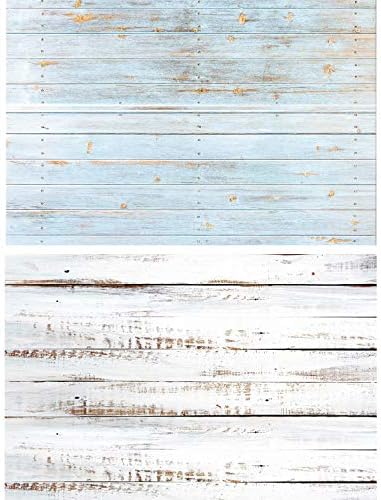 FiVan Light Blue Wood 2 in 1 Photo Background - Great for Fresh Photos - Waterproof Surface Paper Backdrop - Can be Cutted into Small Pieces FUSDP-21