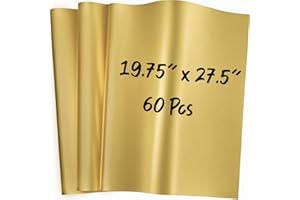 SANZIX Metallic Gold Tissue Paper for Gift Bags - 60 Sheets of 19.75 x 27.5 Inch Gift Wrapping Tissue Paper Bulk for DIY Artworks Crafts Birthday Festival - Gold Party Decor & Gold Wedding Decor