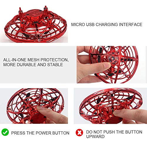 BOMPOW-Drone-for-Kids-Flying-Drones-Remote-Control-Drone-with-2-Speeds-and-LED-Light-for-Christmas-Xmas-GiftRed