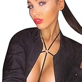 Mallcat Women Harness Elastic Strappy Bandage Hollow Out Bra