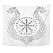 Emvency Tapestry Aegishjalmur Helm of Awe Terror Icelandic Magical Staves Home Decor Wall Hanging for Living Room Bedroom Dorm 50x60 inches