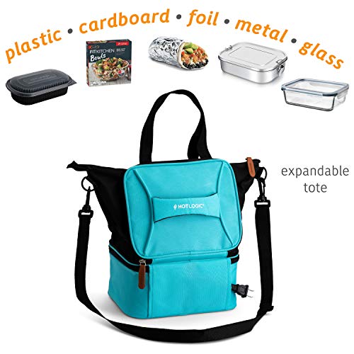 HotLogic 16801172TL Food Warming Tote Lunch Bag Plus 120V with Glass