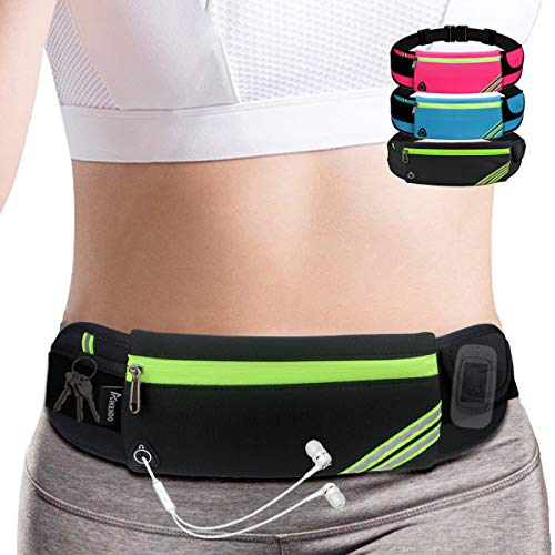 Slim Running Belt Fanny Pack,Waist Pack Bag for Hiking Fitness Cycling Workout Gym,Reflective Runners Belt Jogging Pocket Belt for iPhone XS,XR,7 8 Plus,Travelling Money Phone Holder for Running