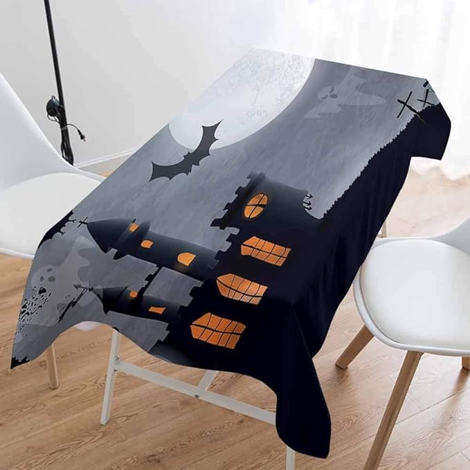 Vintage Halloween Polyester Rectangle Tablecloth W70 x L120 Halloween
