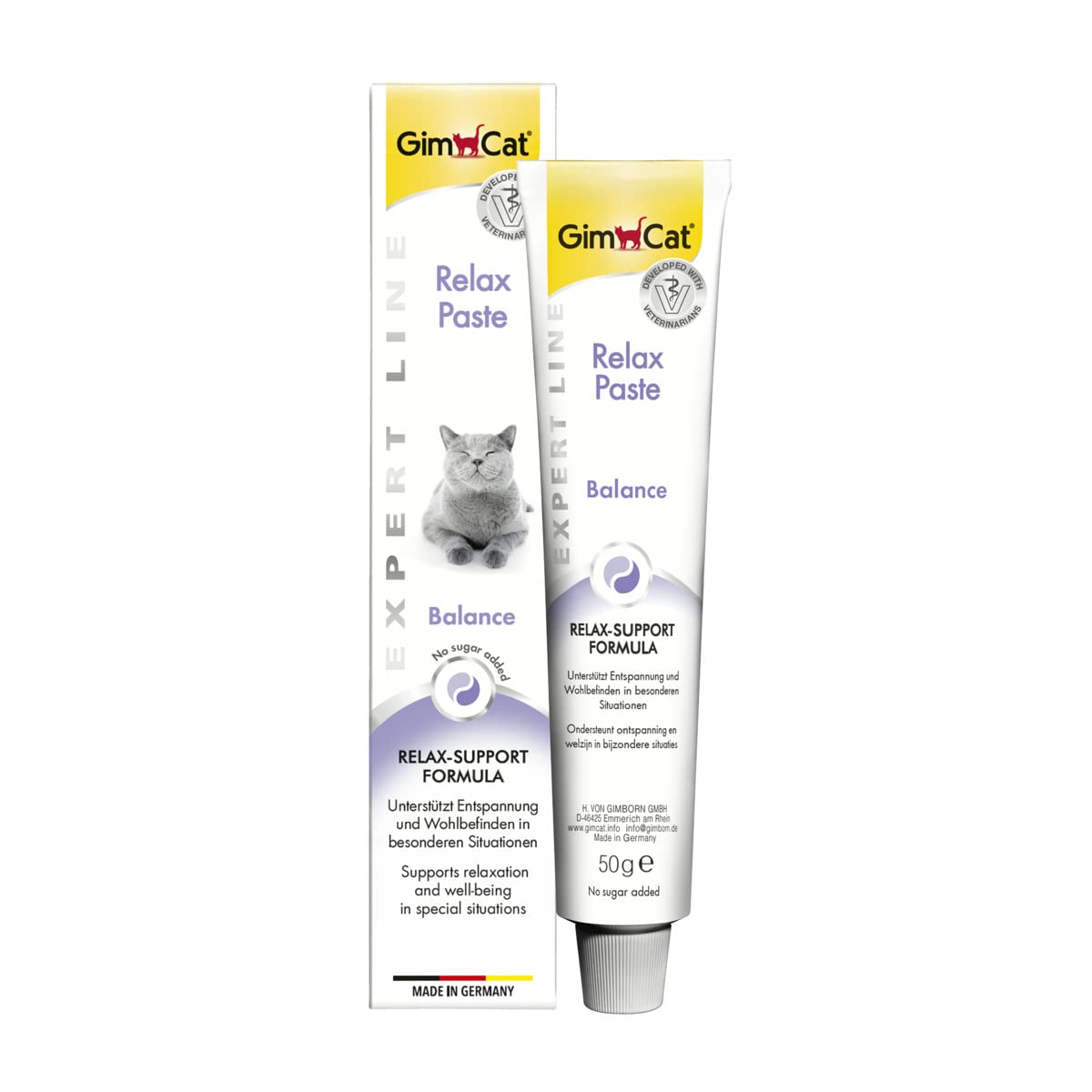 GimCat EXPERT LINE Relax Paste - Functional cat snack to support your cat’s well-being and help them relax – 1 tube (1 x 50 g)
