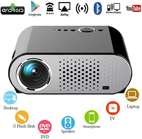 Android WiFi Internet Video Projector,OAKLETREA 3200 Lumens Multimedia LED Projector Support Full HD 1080P Wireless DLNA Miracast with VGA AV Bluetooth Dual HDMI USB for Home Theater Movie Game Party