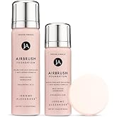 Jerome Alexander Airbrush Foundation, Full &amp; Mini 2pc Set - Light Medium | Includes a travel-friendly companion spray alongside the standard size. Buildable coverage. Anti-aging skincare formula