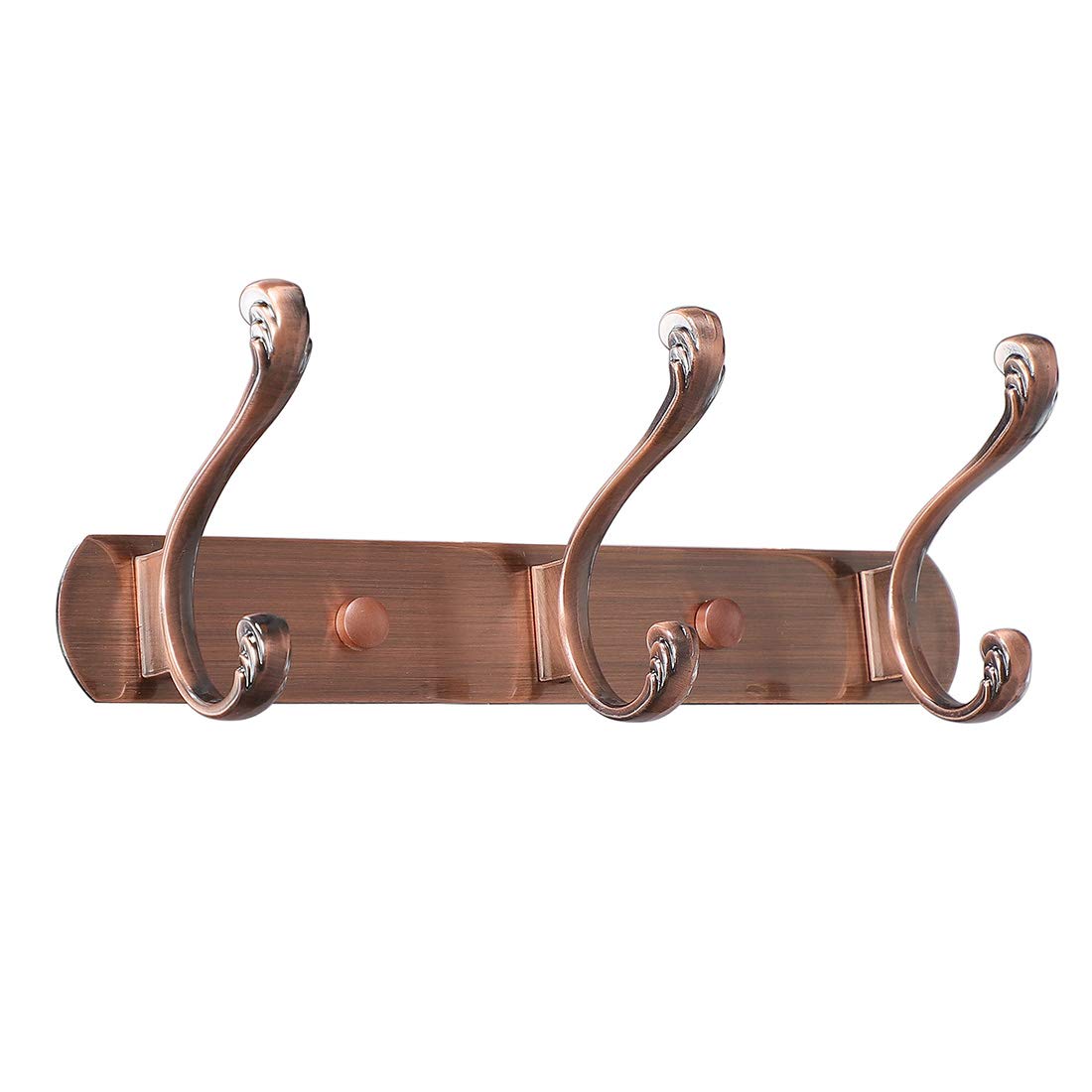 Sourcing Map Antique Copper 3 Hook Wall Mounted Coat Rack, Stainless Steel Hooks for Coat Hat Towel Purse Key Bag Bathroom Bedroom Entryway