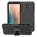 Galaxy J4 Plus Case,Galaxy J6 Plus Case,PUSHIMEI with Kickstand Hard PC Back Cover Soft TPU Dual Layer Protection Phone Case Cover for Samsung Galaxy J4 Prime/J4 Core/J6 Prime(Black Kickstand case)