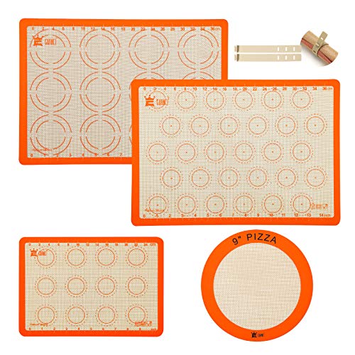 Silicone Baking Mat Set of 4, GUANCI Grade Food Baking mats NonStick