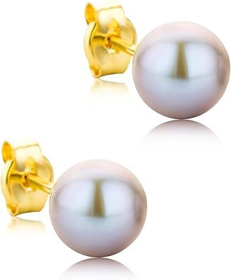 Orovi Bijoux Femme Boucles Doreilles En Or Jaune Perle D