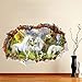 FUNUP Wall Stickers Unicorn Fantasy 3D Broken Wall Decals Home Decoration DIY Removable Art Vinyl Mural