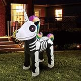 Joiedomi Halloween 5 FT Inflatable Skeleton Unicorn with Build-in LEDs Blow Up Inflatables for Halloween Party Indoor, Outdoor, Yard, Garden, Lawn Decoration