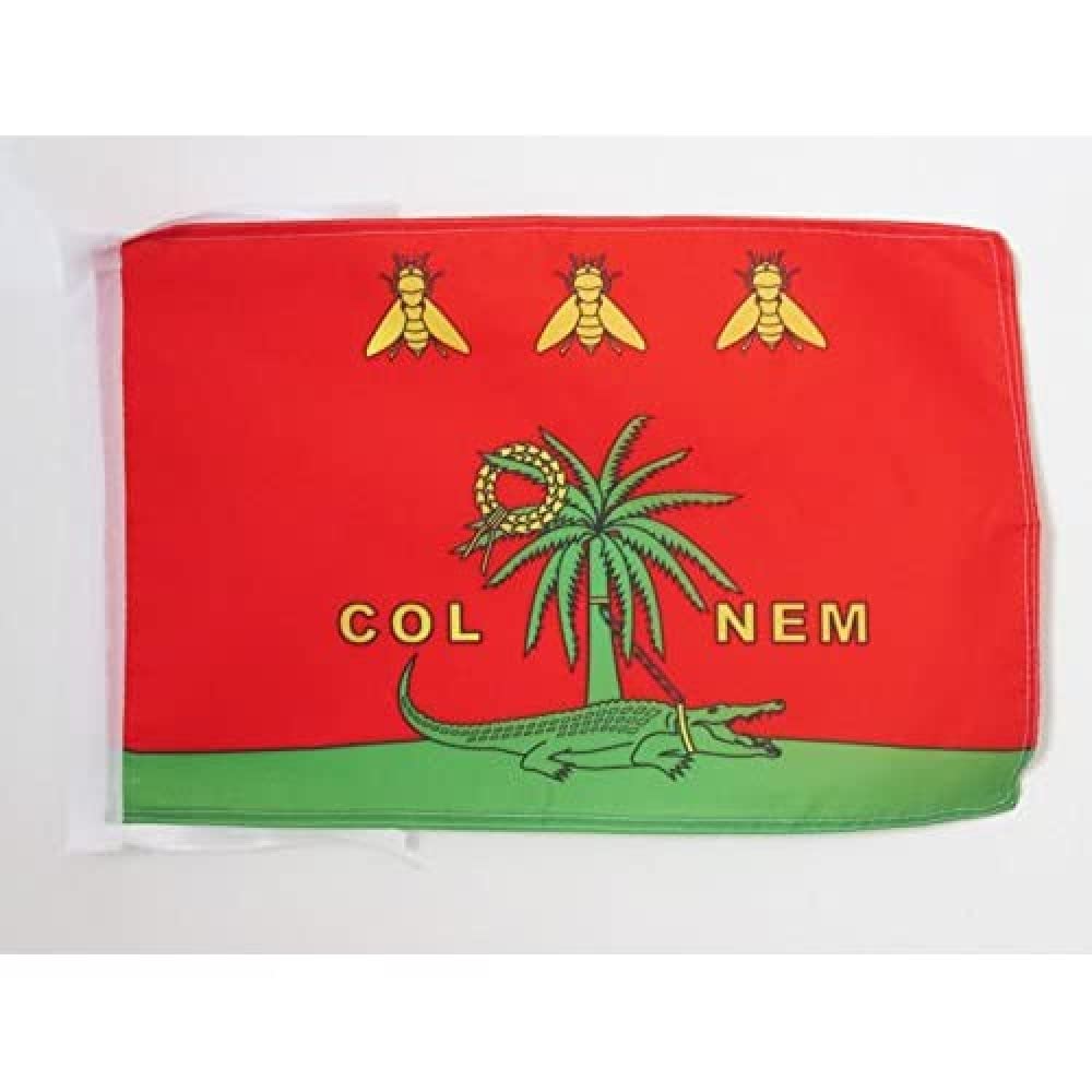 AZ FLAG - City of Nîmes Colnem Flag - 18'' x 12'' - 100% Polyester roman Crocodile Small Banner with Two Cords - Fade Resistant - Vivid Colors - 18x12 in - 45x30 Cm — image 1