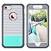 ULAK iPhone 8 & 7 Case, Shock-Absorbing Flexible Durability TPU Bumper Case, Durable Anti-Slip, Front and Back Hard PC Defensive Protection Cover for Apple iPhone 7 4.7 inch,Mint Stripes Minimal