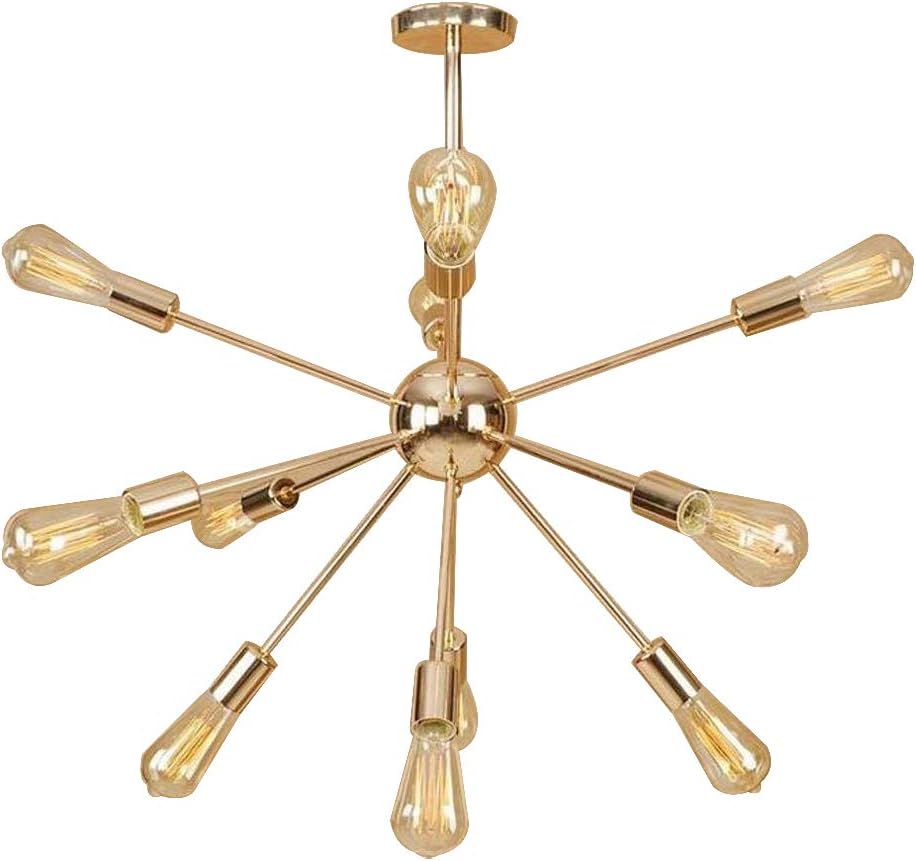 Oofay Light Pendelleuchte Modern Pendellampe Hangeleuchte Leuchte Hangelampe Kronleuchter Pendel Lampe Ausleuchtung Industrielle Design 12 Flammig E27 Max 60w Eisen Galvanisieren Gold Amazon De Beleuchtung