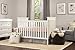 Davinci Lila 3-in-1 Upholstered Convertible Crib in White with Oatmeal Fabric, Greenguard Gold Certified