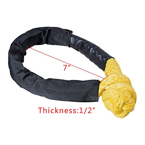 Astra Depots Yellow 1/2" Synthetic Soft Rope Shackles 38,000lbs+ (2pcs)