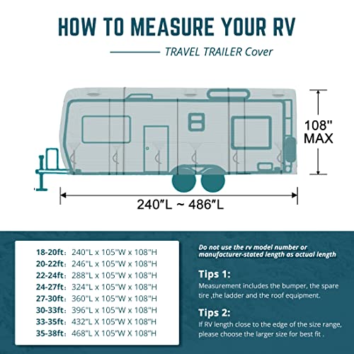 KING BIRD ExtraThick 4 Layers Travel Trailer RV Cover AntiUV Top