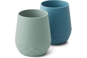 SAMiGO Silicone Baby Cups for 6-12 Months, Tiny Open Cups for Training and Water Drinking, Baby Led Weaning Supplies, 2 OZ