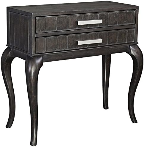 Uttermost Arrone Soft Black and Walnut Wood 2-Drawer Console Table