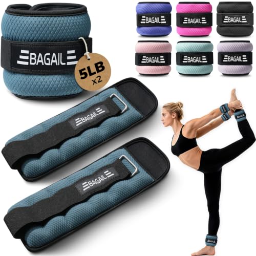 BAGAIL Arm- und Fußgewichte Set (2,27kg x 2), Hand- und Knöchelgewichte für Frauen und Männer - Sicherer Sitz, Schlankes Design für Walking, Joggen, H