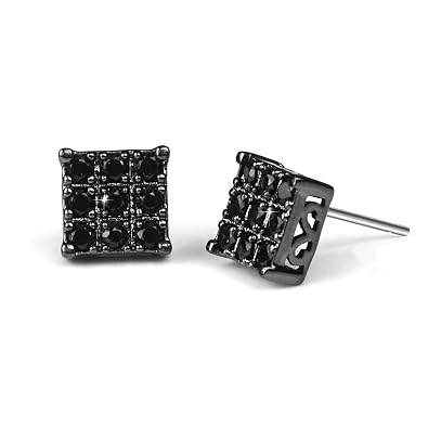Amazon Com Black Diamond Stud Earring For Men Square Sensitive