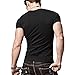 XShing Cotton Men's T-Shirt Comfort-Soft Fitness Crew-Neck T-Shirts (M, Black)