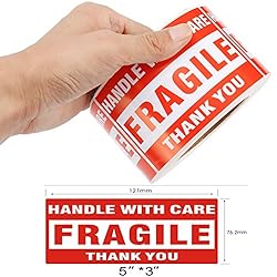 MFLABEL 4 Rolls 3"x5" Fragile Tapes Stamp - Handle
