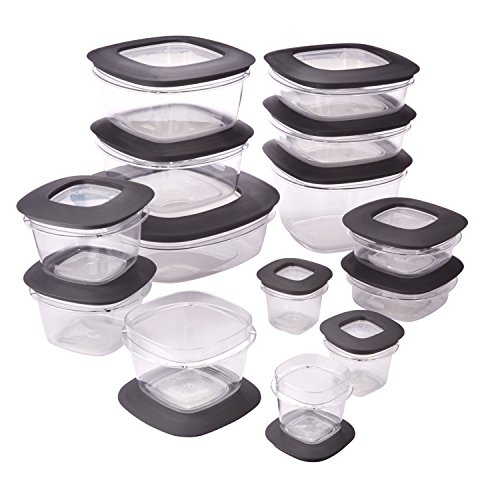 Rubbermaid Rubbermaid Premier Food Storage Containers, 28-Piece Set, Grey