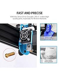 Impresora 3D de artillería Sidewinder X1 2019 El más nuevo 95% premontado 300x300x400 Modelo con eje Z doble Impresión ultra silenciosa 0.6mm Transmisión directa Detección y recuperación del filamento del extrusor