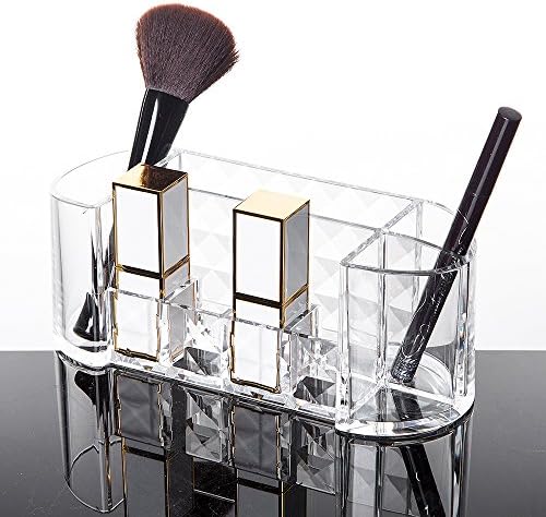 Yoler Clear Acrylic Makeup Brush Holder Crystal Like Multi Function Cosmetic Organizer