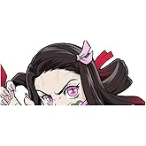 Demon Anime Characters Peeker Stickers for Cars Laptop Skateboard Wall Decor UV Resistant (Nesuko)