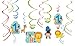 Amscan One Wild Boy 1st Birthday Value Pack Foil Swirl Decorations, Medium, Blue/Red/Green