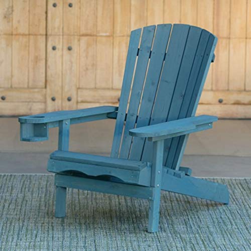 W Home Reclining Muskoka Chair with Ottoman, Blue